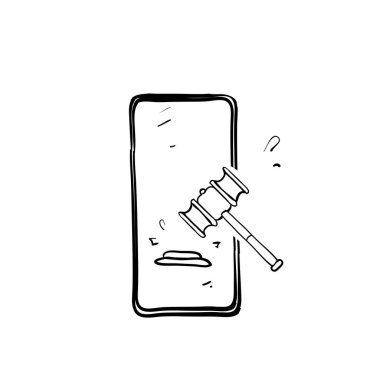 El çizimi karalama çevrimiçi açık artırma resim simgesi izole arkaplan