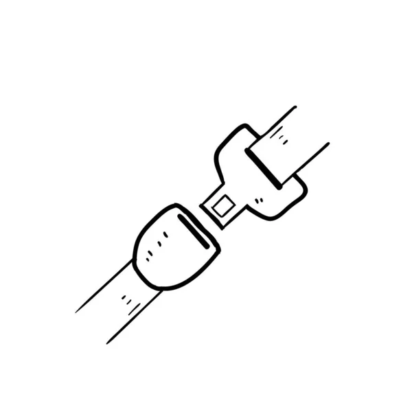 Hand Gezeichnet Doodle Sicherheitsgurt Symbol Illustration Vektor Isoliert — Stockvektor