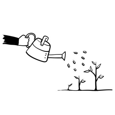 El çizimi karalama bitkileri konsept çizimi