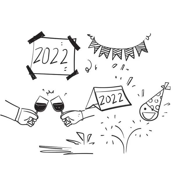 Hand Drawn Doodle New Year Element Element Illustration Vector Isolated — Stock Vector