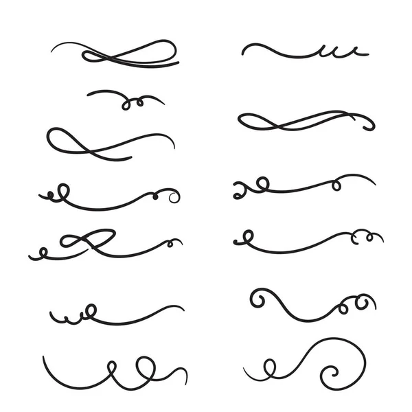 Hand Drawn Doodle Flourish Element Decoration Illustration Vector — Stock Vector