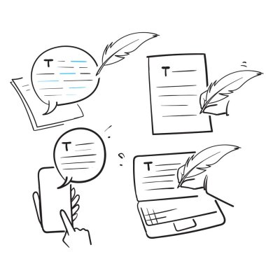 El çizimi basit metin yazma kümesi İlgili Vektör