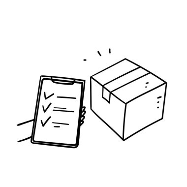 Elle çizilmiş karalama panosu kontrol kutucuğu illüstrasyon vektörü