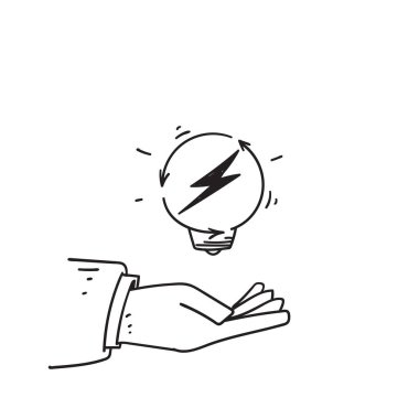 El çizimi karalama enerji kaydet simge çizim vektörü