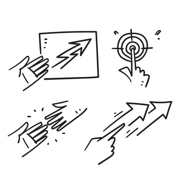 Ilustração Doodle Desenhado Mão Relacionado Com Coaching Motivação Negócios — Vetor de Stock