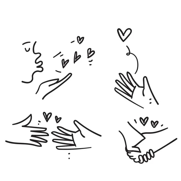 Hand Drawn Doodle Friendship Love Illustration Related — Stock vektor