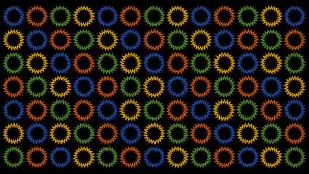 Draaiende Kleurrijke Tandwielen Patroon Motion Graphics Achtergrond — Stockvideo
