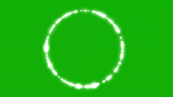 Leuchtende Funken Kreisen Bewegungsgrafik Mit Grünem Bildschirmhintergrund — Stockvideo