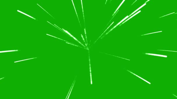 Графика Движения Световых Лучей Зеленым Фоном — стоковое видео