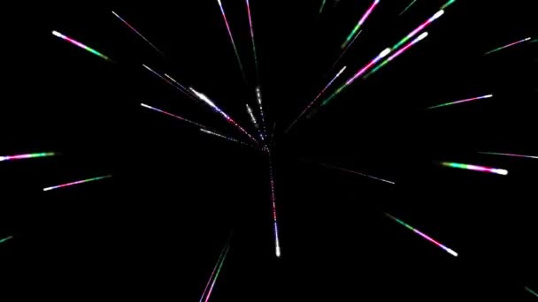 Цветные Лучи Света Графика Движения Ночным Фоном — стоковое видео