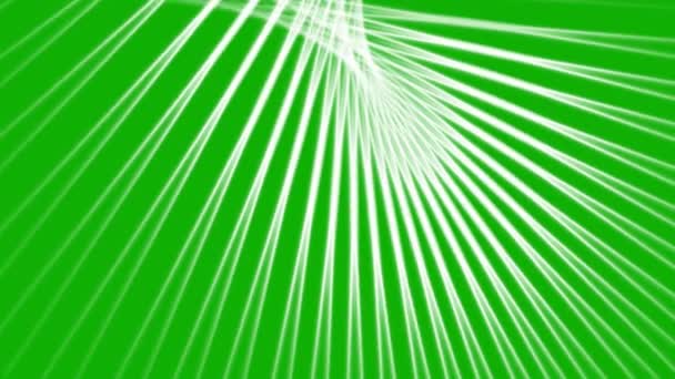 Цифровые Световые Лучи Графика Движения Зеленым Фоном — стоковое видео