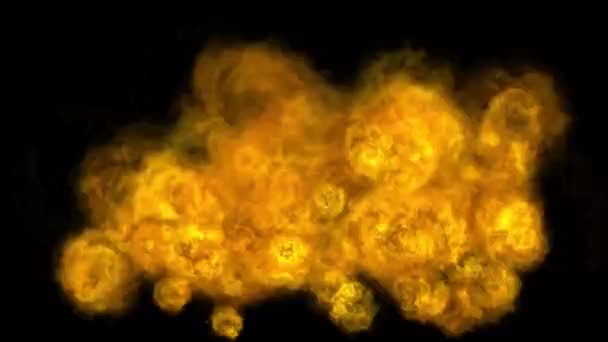 Graphiques de mouvement d'explosion de feu avec fond de nuit