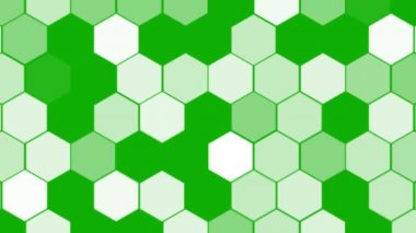 Yeşil ekran arka planlı dijital altıgen desen grafikleri