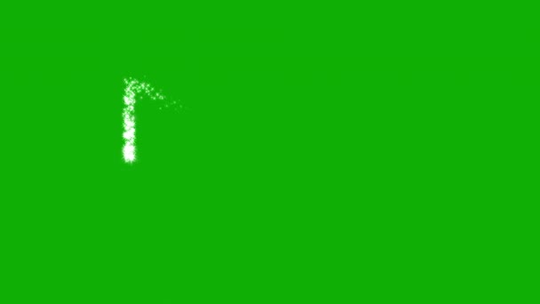 Сияние Искры Поток Графики Движения Зеленым Фоном Экрана — стоковое видео