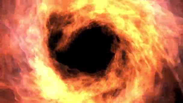 Flame Tunnel Motion Graphics Met Nachtelijke Achtergrond — Stockvideo