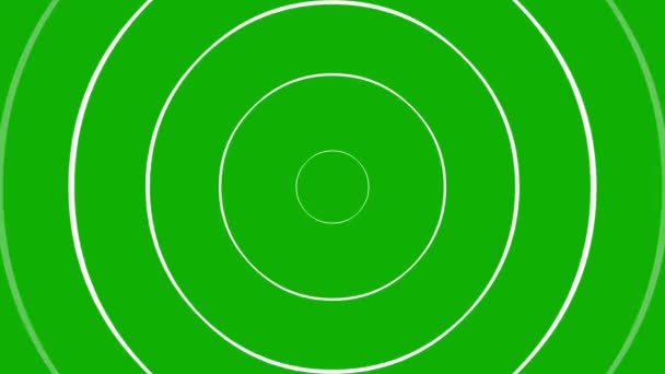 Okrągłe Fale Grafika Ruchu Zielonym Tle Ekranu — Wideo stockowe