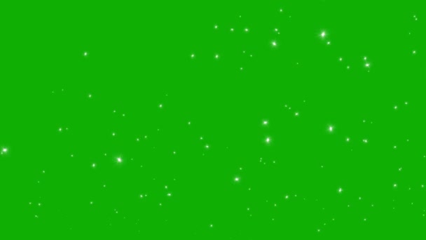 Flying Glitter Schittert Bewegende Graphics Met Groene Achtergrond Scherm — Stockvideo