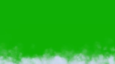 Yerde beyaz duman yeşil ekran arkaplanı ile hareket grafikleri