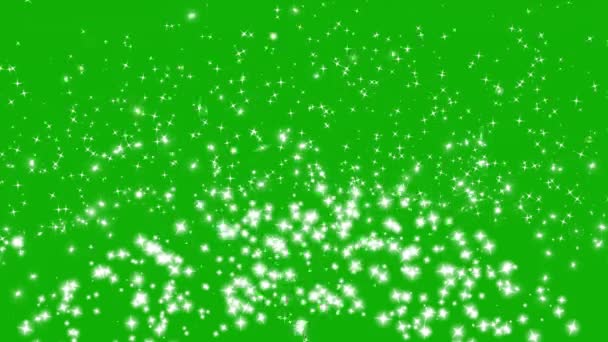 キラキラ輝くストリームモーショングラフィックスと緑の画面の背景 — ストック動画