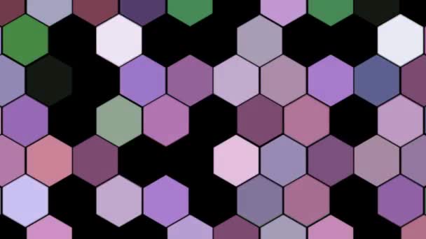 Kleurrijke Digitale Hexagonale Patroon Motion Graphics Achtergrond — Stockvideo