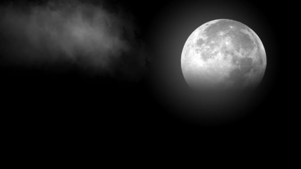 Maan Licht Mist Beweging Graphics Met Nacht Achtergrond — Stockvideo