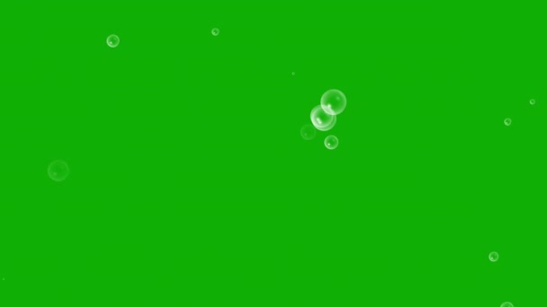 具有绿色屏幕背景的气泡爆裂运动图形 — 图库视频影像