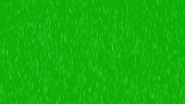 Gráficos Movimento Chuva Com Fundo Tela Verde — Vídeo de Stock