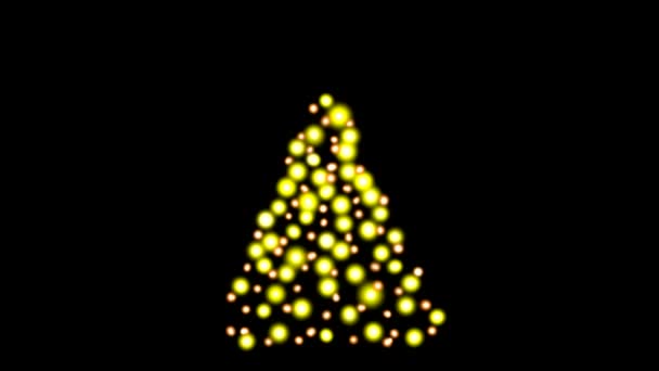 Gloeiende Kerstboom Beweging Graphics Met Nacht Achtergrond — Stockvideo
