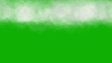 Yeşil ekran arka planına sahip beyaz bulutların hareket grafikleri