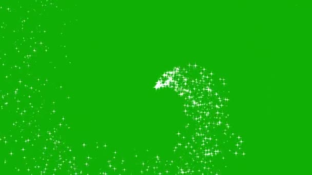 具有绿色屏幕背景的旋转闪光流运动图形 — 图库视频影像