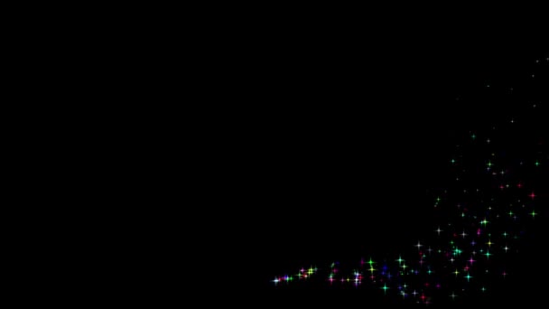 Color Estrellas Aspersor Gráficos Movimiento Con Fondo Noche — Vídeo de stock