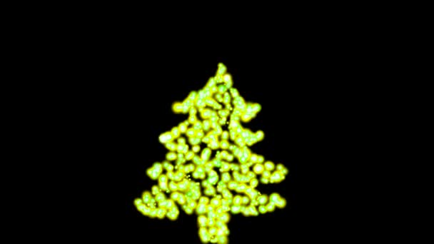 Zářící Vánoční Strom Pohybu Grafiky Nočním Pozadím — Stock video