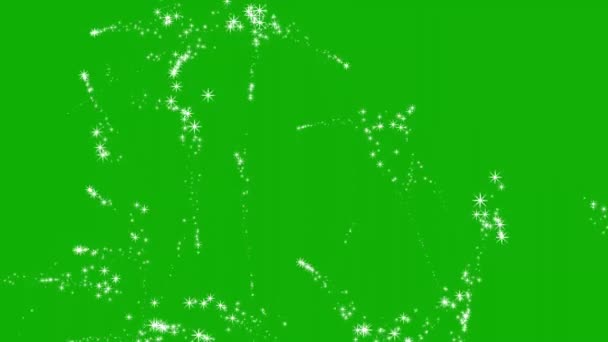 Brillante Scintillio Particelle Movimento Grafico Con Sfondo Schermo Verde — Video Stock