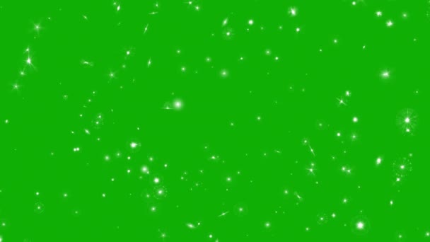 緑の画面の背景を持つ宇宙の動きのグラフィックを通して星 — ストック動画