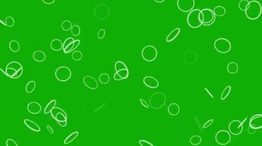 Yeşil ekran arkaplanlı beyaz halkalar hareket grafikleri