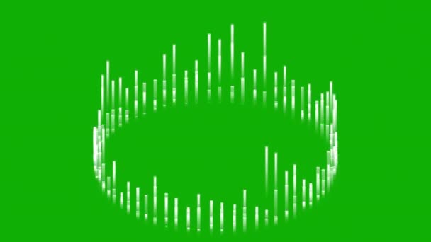 Gráficos Movimiento Ondas Frecuencia Circular Con Fondo Pantalla Verde — Vídeo de stock