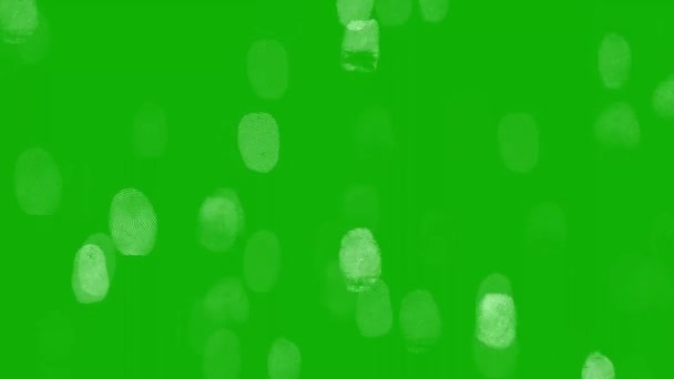 Finger Prints Motion Graphics Green Screen Background — Vídeo de Stock