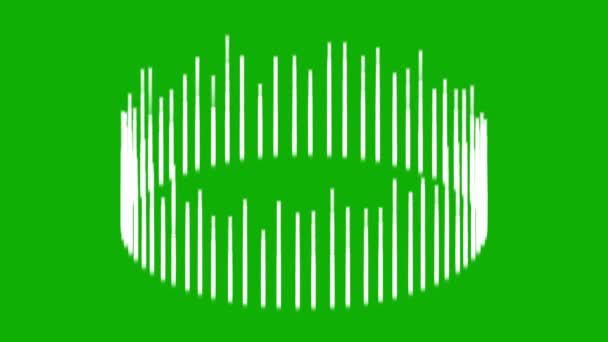 緑の画面の背景と円形の縞模様のモーショングラフィックス — ストック動画