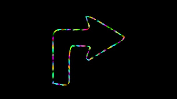 Colorato Direzionale Freccia Simbolo Movimento Grafica Con Sfondo Notturno — Video Stock
