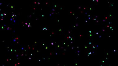 Düşen renkli konfeti parçacıkları gece arkaplanlı hareket grafikleri