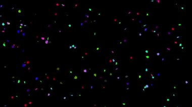 Düşen renkli konfeti parçacıkları gece arkaplanlı hareket grafikleri