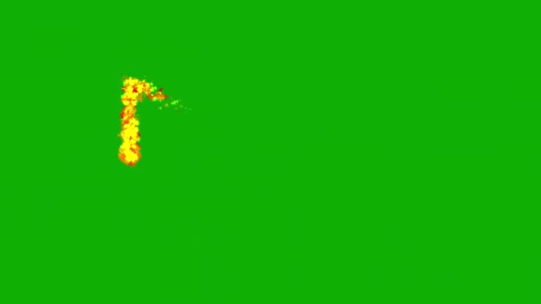 Fogo Fluxo Movimento Gráficos Com Fundo Tela Verde — Vídeo de Stock