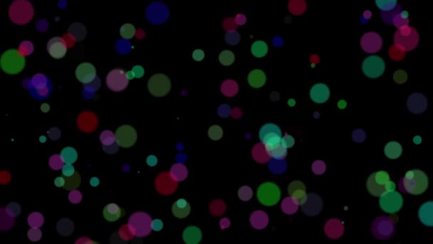 カラフルなボケが夜の背景とモーショングラフィックスを点灯 — ストック動画