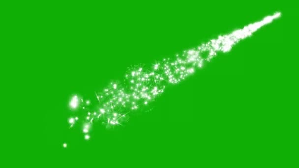 Shining Glitter Particles Stream Motion Graphics Green Screen Background — Stock Video