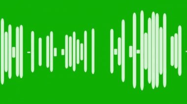 Yeşil ekran arkaplan ile dijital frekans dalgaları hareket grafikleri