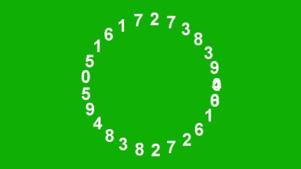 Numéros Numériques Encerclent Les Graphiques Mouvement Avec Fond Vert — Video