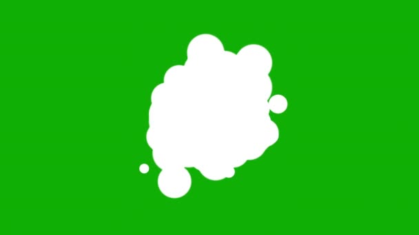 White Cartoon Cloud Motion Graphics Green Screen Background — стоковое видео