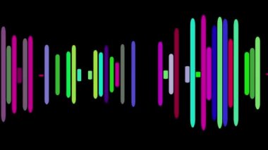 Gece arkaplanlı renkli frekans dalgaları hareket grafikleri