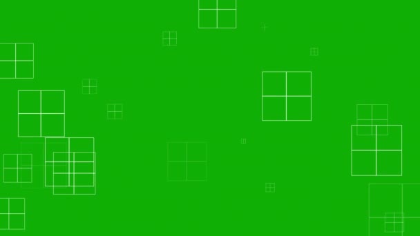 Digital Grid Boxes Motion Graphics Green Screen Background — Stockvideo