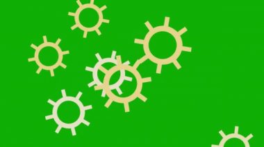 Dönen dişliler yeşil ekran arkaplanlı hareket grafikleri